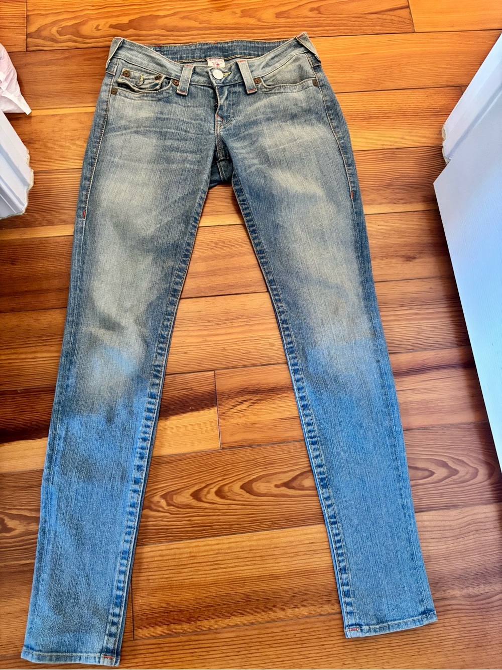 True Religion Julie Jeans Light Blue Distressed Denim Jeans